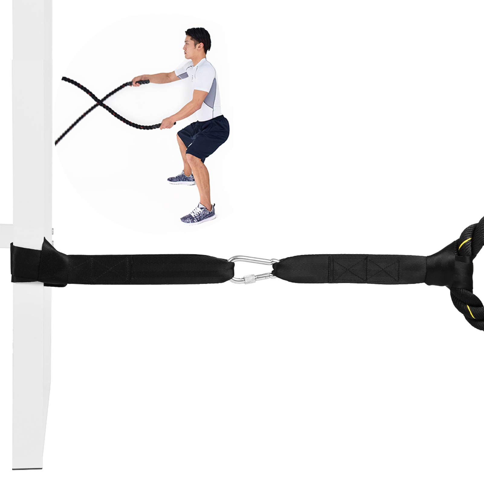 Mua Oaprire バトルロープアンカー ストラップキット 2つの耐久性のあるストラップと1つの頑丈なカラビナを備えた ジムロープ バトルロープ トレーニングロープ Tren Amazon Nhật Chinh Hang 21 Fado