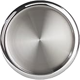 OGGI Round Tray Steel 14" - Ideal Coffee Table, Decorative Tray, Tea and Bar Serving Tray Stainless Steel