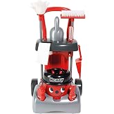 Casdon Henry &amp; Hetty Toys - Henry Deluxe Cleaning Trolley - Red Henry-Inspired Toy Playset with Working Hand Vacuum - Kids Cleaning Trolley Set with Accessories - for Children Aged 3+