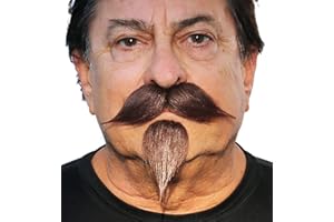 CITY COSTUME WIGS Realistic Napoleon III Imperial Fake Mustache and Goatee Beard, Self Adhesive Costume Facial Hair