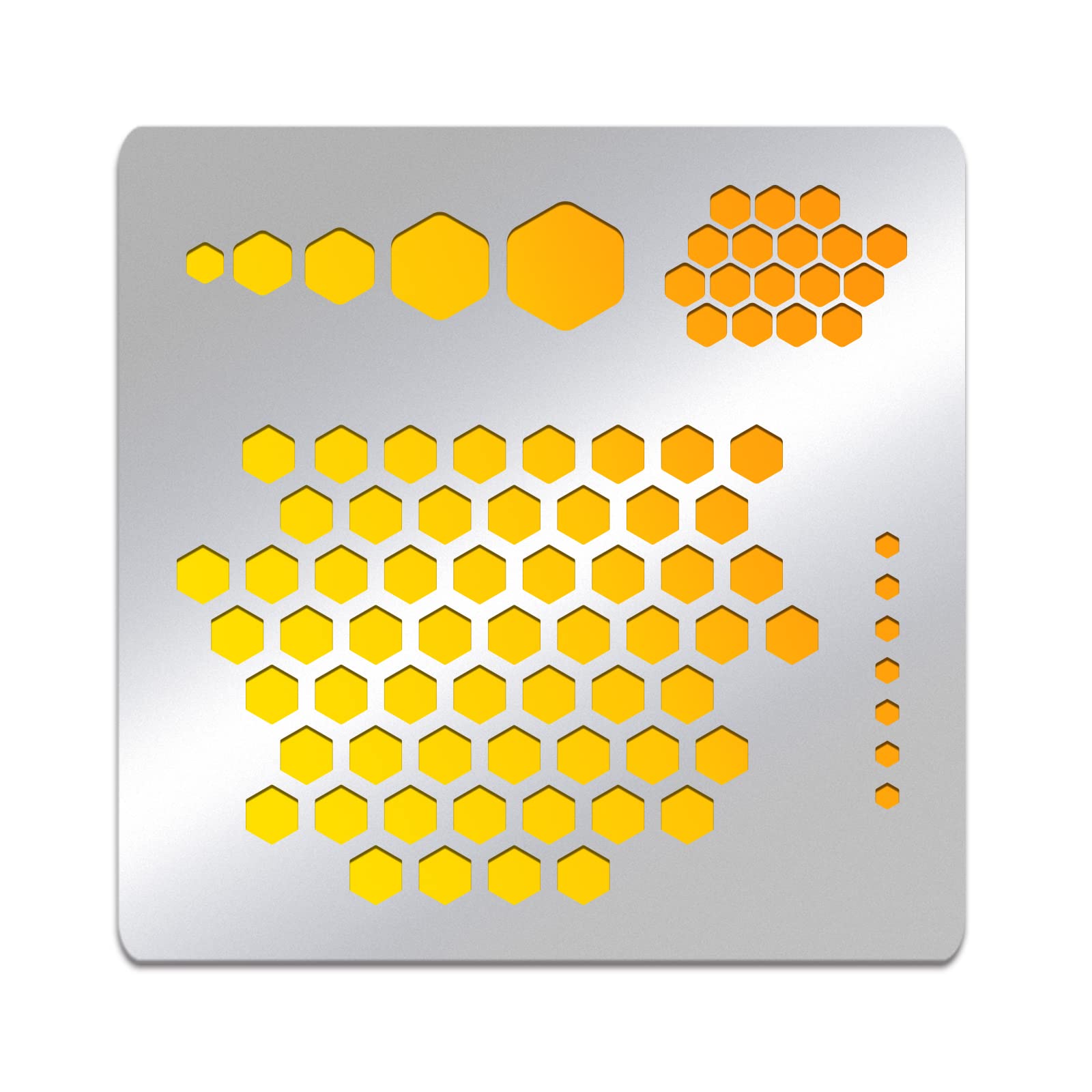 BENECREAT 15.6x15.6cm Honeycomb Stainless Steel Stencils, Hexagon Metal Journal Stencil for Wood Carving, Drawings and Woodburning, Engraving and Scrapbooking