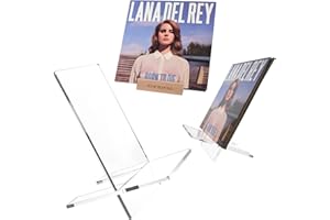 GENERIC Vinyl Record Storage, Acrylic Album Record Holder, Storage Stacks Up to 25 Albums, LP Display with Now Playing Stand, Modern Design Vinyl Record Gifts