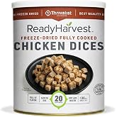 Ready Harvest Freeze-Dried Fully Cooked Chicken Dices, #10 Can | 20 Servings 30-Year Shelf Life Fully Cooked Chicken Dices for Meals