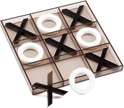 Amazon Com 12 Giant Acrylic Tic Tac Toe Game Set Classic Family Travel Board Game For Kids And Adults Great For Office Living Guest Room Room Coffee Table Decor Game Toys Games