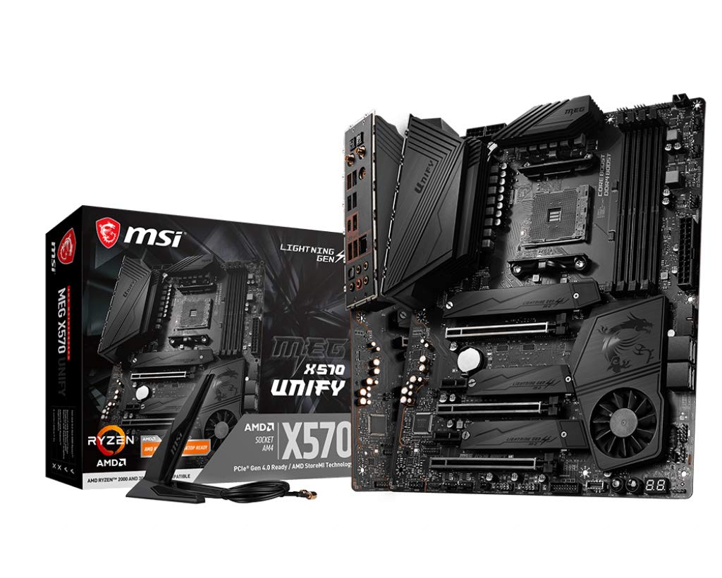 MSI MEG X570 UNIFY Motherboard 'ATX, AM4, DDR4, LAN and 802.11AX Wi-Fi, USB 3.2 Gen2, Type-C, M.2, AMD RYZEN 2nd and 3rd Gen'