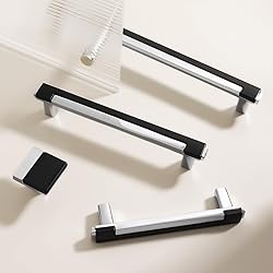 Kcmwsy 5 Pack Black and Silver Cabinet Pulls
