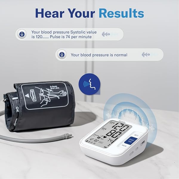 ALCEDO BLOOD PRESSURE MONITOR FOR HOME USE, AUTOMATIC DIGITAL BP MACHINE WITH LARGE CUFF FOR UPPER ARM, LCD SCREEN, 2X120 MEMORY, TALKING FUNCTION