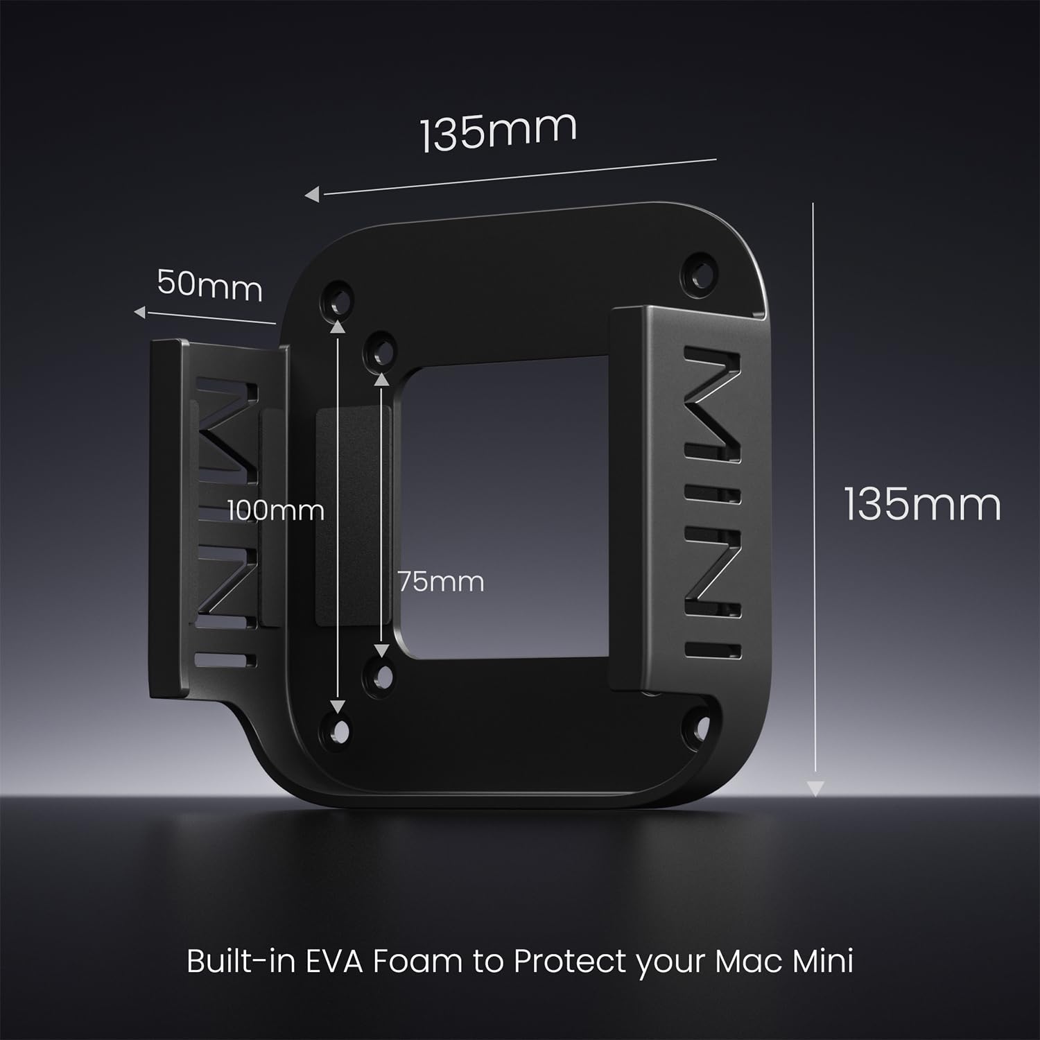 Fasgear ABS Plastik VESA Halterung für Mac-mini M4 /Pro 2024,Halterung Unter Schreibtisch ohne Bohren/Wandhalterung/Monitorhalterung,für Office Home Studio(Schwarz) 7