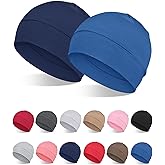 FocusCare 2Pcs/4Pcs 100% Bamboo Viscose Beanies for Men Women Helmet Liner Lightweight Sleeping Cap for Chemo Hair Loss
