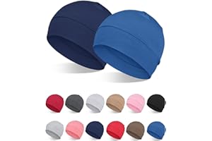 FocusCare 2Pcs/4Pcs 100% Bamboo Viscose Beanies for Men Women Helmet Liner Lightweight Sleeping Cap for Chemo Hair Loss