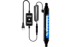 Devopet Aquarium U-V Light, Al-gae Clean Light for Fish Tank, Green Water Clean Lamp with Timer, Amphibian Aquarium U-V Lamp for in-Line and in-Tank Use, for 40-75 Gallons Fish Tanks(8W)