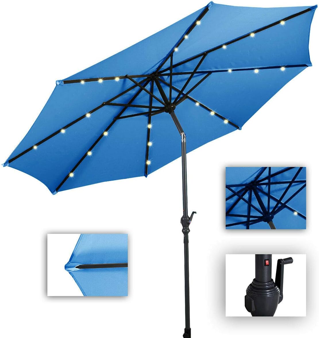 Giantex 10ft Outdoor Patio Umbrella 180g Polyester Garden Canopy For Deck Backyard Pool Indoor Outdoor Market Table Umbrella W Tilt Adjustment And Crank Patio Furniture Accessories Umbrellas