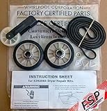 OEM Factory Original FSP Whirlpool Dryer Kit Part # 4392065, with Belt 341241, Idler 691366, Rollers 349241t