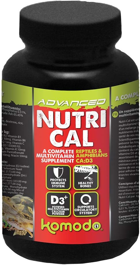 Komodo Nutri-Cal Multivitamin Supplement Prevents Metabolic Bone Disease for Reptiles & Amphibians - 150g