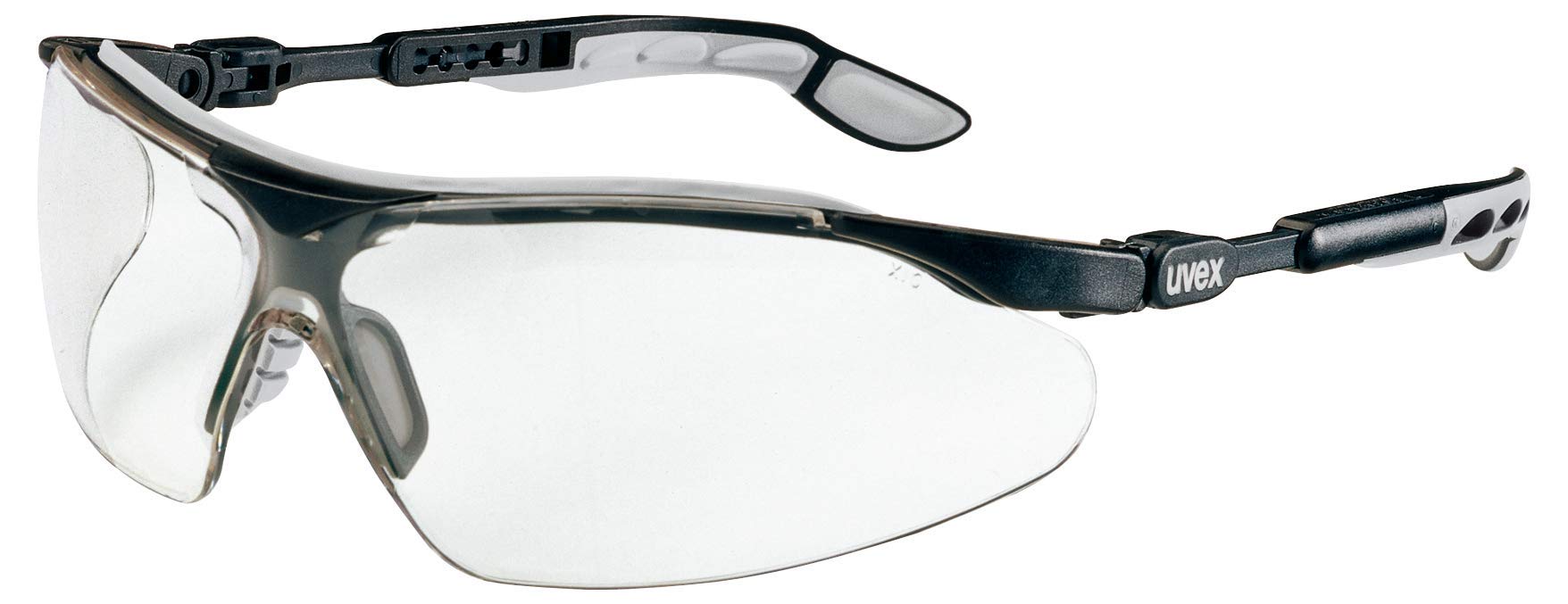 Uvex i-vo Schutz Bügelbrille, Supravision Excellence Transparent, Schwarz,Grau