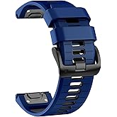 U-LIMVE Watch Band for Garmin Fenix 8 51mm/Fenix 7X Pro/Fenix 7X/Fenix 6X Pro/Fenix 6X/Fenix 5X/Fenix 3, Silicone QuickFit 26mm Replacement
