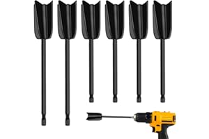 QWLWBU 6Pcs Drill Mixer Attachment,Mixer Drill Attachment Resin Mixer Paddles Epoxy Mixer Attachment for Powerful Mixing Paint Stirrer Drill Attachment for Resin, Silicone Mixing(Black)