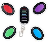 Key Finder,vodeson wallet finder smart Tracker,Pet Cat Dog Tracking, Phone and Remote finder,1 RF Transmitter and 4 Receivers