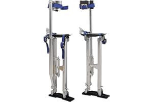 TBAPFS Drywall Stilts 24-40 Inch Height Adjustable Lifts Aluminum Tool for Painting Finishing Pruning Branches Cleaning - Silver (24" - 40")