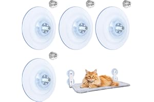 L&W BROS.4 Pack Cat Window Perch Suction Cups Holds up to 50 lbs, Strong Adhesive Replacement Suction Cups with Screws for Foldable & Cordless Cat Window Hammock Seat
