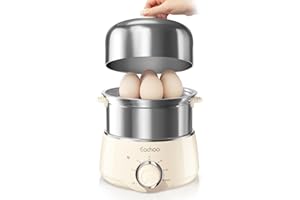 Hard Boiled Egg Cooker - CACHOO 14-Egg Rapid Stainless Steel Egg Boiler with 30-Min Timer & Auto Shut Off, Compact Electric V