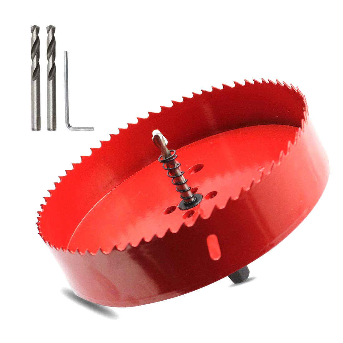 Hordion 162mm 6 3/8 inch Hole Saw, Heavy Duty Bi-Metal Hole Saws Bit Tooth Cutting for Cornhole Boards Drywall Wood Plastic Fiberboard Soft Metal