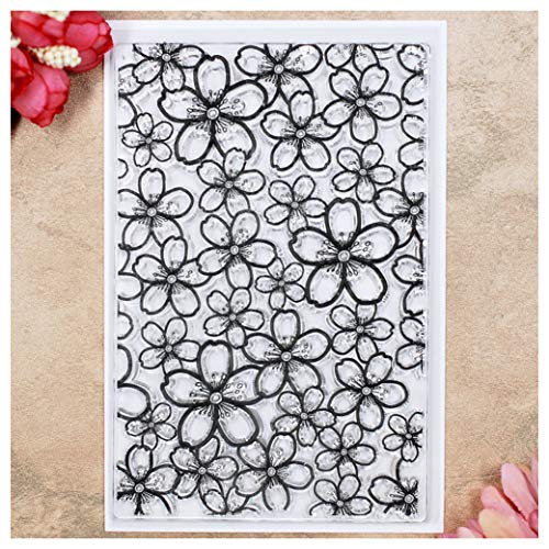 Kwan Crafts Flowers Background Clear Stamps for Card Making Decoration and DIY Scrapbooking