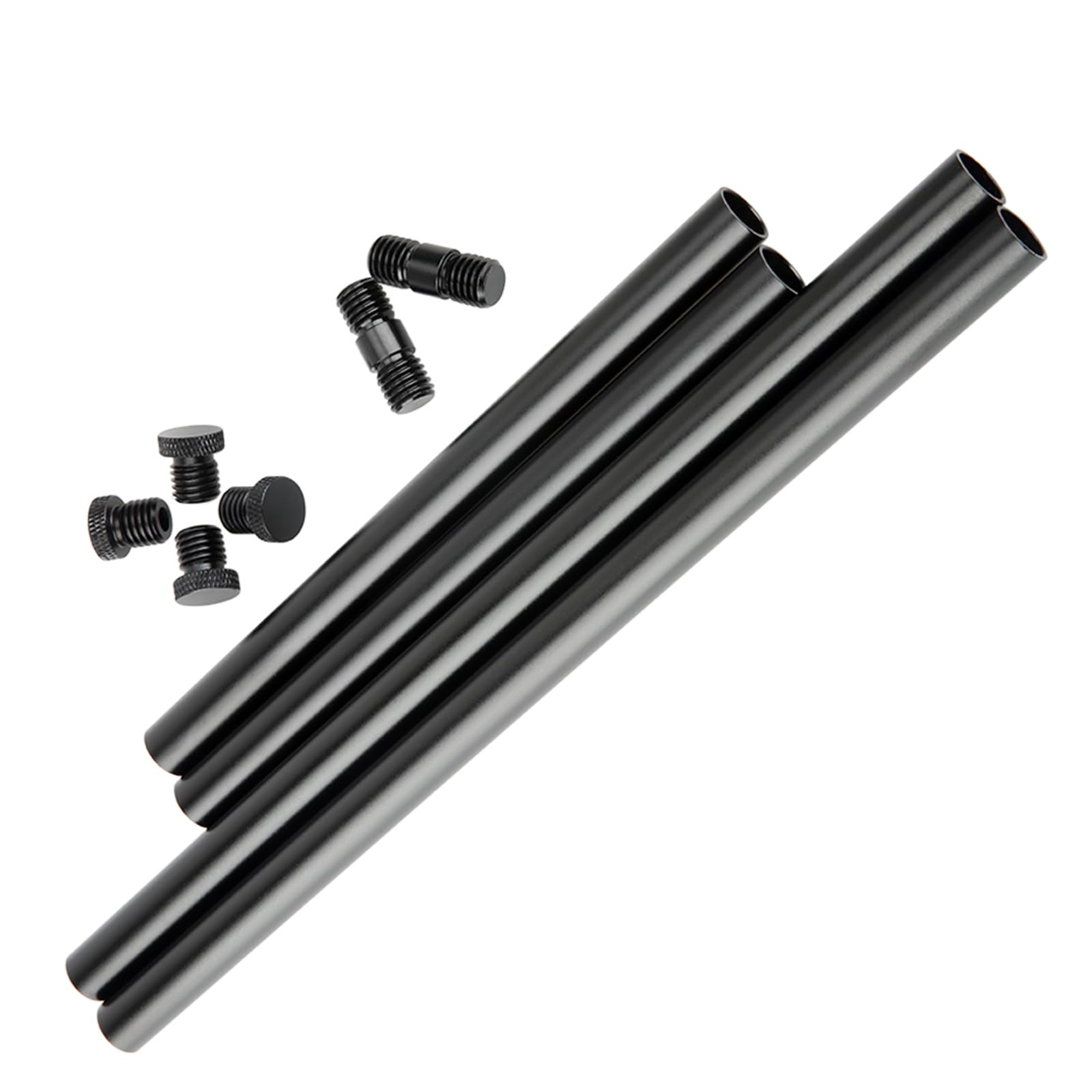 NICEYRIG 15mm Rods with M12 Thread Rod Cap Rod Connector to Extend to 50cm Rods for 15mm Shoulder Pad Rig Support System