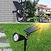 Solar Spotlights, Roleadro 2-in-1 Watwerproof 4 LED Adjustable Wall / Landscape Solar Lights Outdoor Wireless Security Lighting Auto On/Off for Patio Yard Garden Lawn (2 Pack)