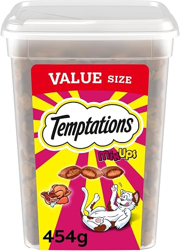TEMPTATIONS Mix-Ups Cat Treats, (Chicken, Turkey & Beef Flavour), 454g Tub