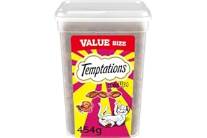 TEMPTATIONS Mix-Ups Cat Treats, (Chicken, Turkey & Beef Flavour), 454g Tub