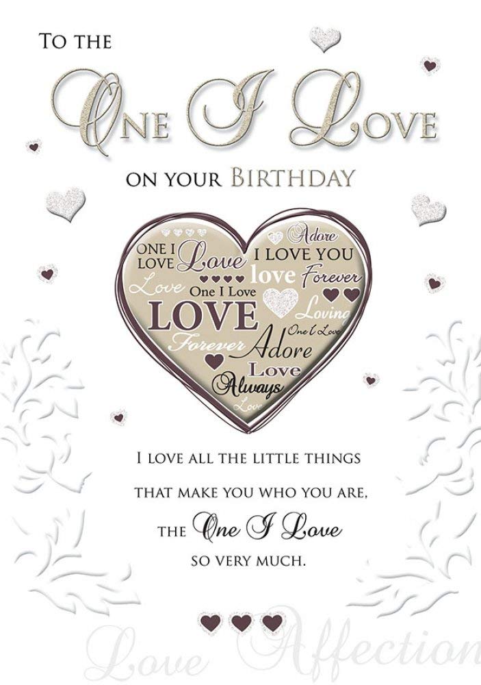 Piccadilly Greetings Group Ltd Birthday Card One I Love - 10 x 7 inches - Piccadilly Greetings,white gold
