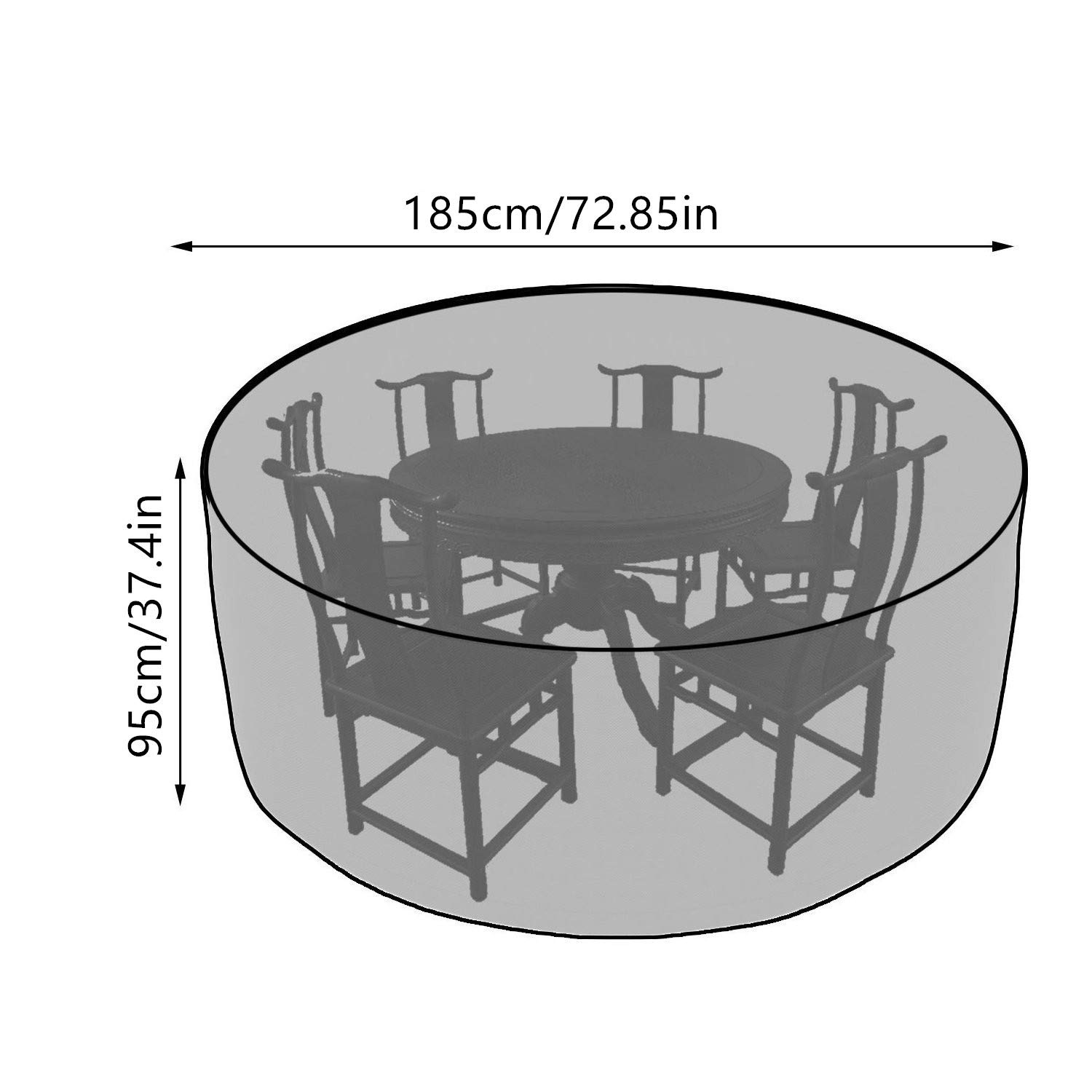 128 Black 71cm Suneast Round Garden Table Cover Large Waterproof Outdoor Patio Furniture Set Covers Breathable Oxford Fabric Rattan Furniture Cover Garden Outdoors Garden Furniture Accessories