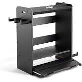 On-Stage GWS5000B Guitar Workstation (Amp Stand, Electric Guitar or Bass Stand, Cable and Strap Hanger, Pedalboard, Accessory Tray for Picks, Capos, and Tuners, Gear Shelving, Organizer, Black)