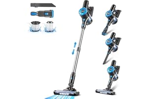 Moolan Cordless Vacuum Cleaner, 6 in 1 Portable Cordless Stick Vacuum with Powerful Suction, 40min Runtime Rechargeable Vacuum Cleaner for Home Hardwood Floor