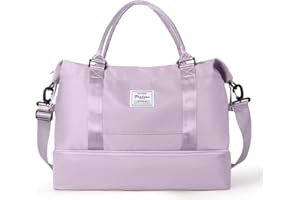 HYC00 Travel Duffel Bag, Sports Tote Gym Bag, Shoulder Weekender Overnight Bag for Women