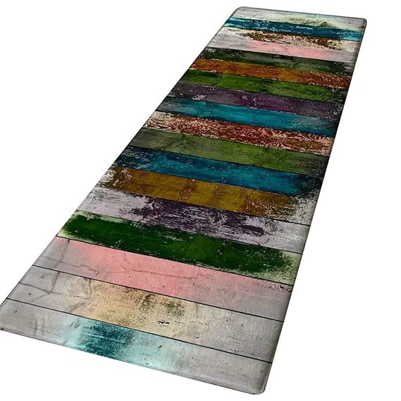 Smilikee Badteppiche, 3D gedruckt Ocean Beach Sands Holzbrett verdickt Flanell Stoff Rutschfeste Badematten für Bad Küche Bod