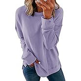 Dokotoo Women's Casual Crew Neck Sweatshirt Loose Soft Long Sleeve Pullover Tops