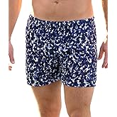 COOLTAN Men's Tan Through Swim Trunks, Blue Jumble, Size Large