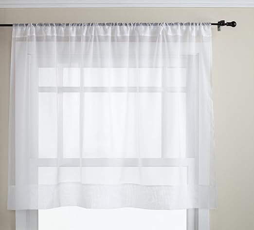 Amazon Com Graceful 36 Short Panel Solid Sheer Window Curtain