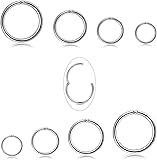 Jstyle 8Pcs 18G Stainless Steel Hinged Clicker