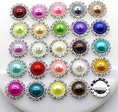 Best Quality - Buttons - 10pcs/Lot 15mm Pearl Wedding Diamond Buttons Factor Outlets Rhinestones Buttons DIY Accessory Decorative Button - by SEWCOLORS - 1 PCs