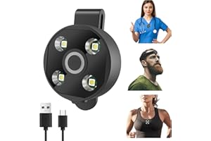 AISHAIDO [Large Capacity Battery] Clip On Flashlight Running Lights For Runners Walking Light For Night Walking Wearable Flashlight LED Running Headlamp Rechargeable Light For Vest Chest Camping Dog Safety