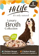 HILIFE It's Only Natural Wet Dog Food The Luxury Broth Collection 15 x 100g