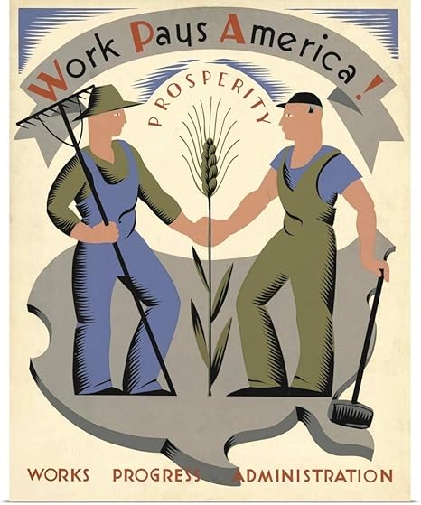 Amazon 巨大キャンバスポスター印刷entitled作業pays America Wpaポスターby Vera Bock 29 X 36 13 29x36 None アートフレーム ポスター オンライン通販