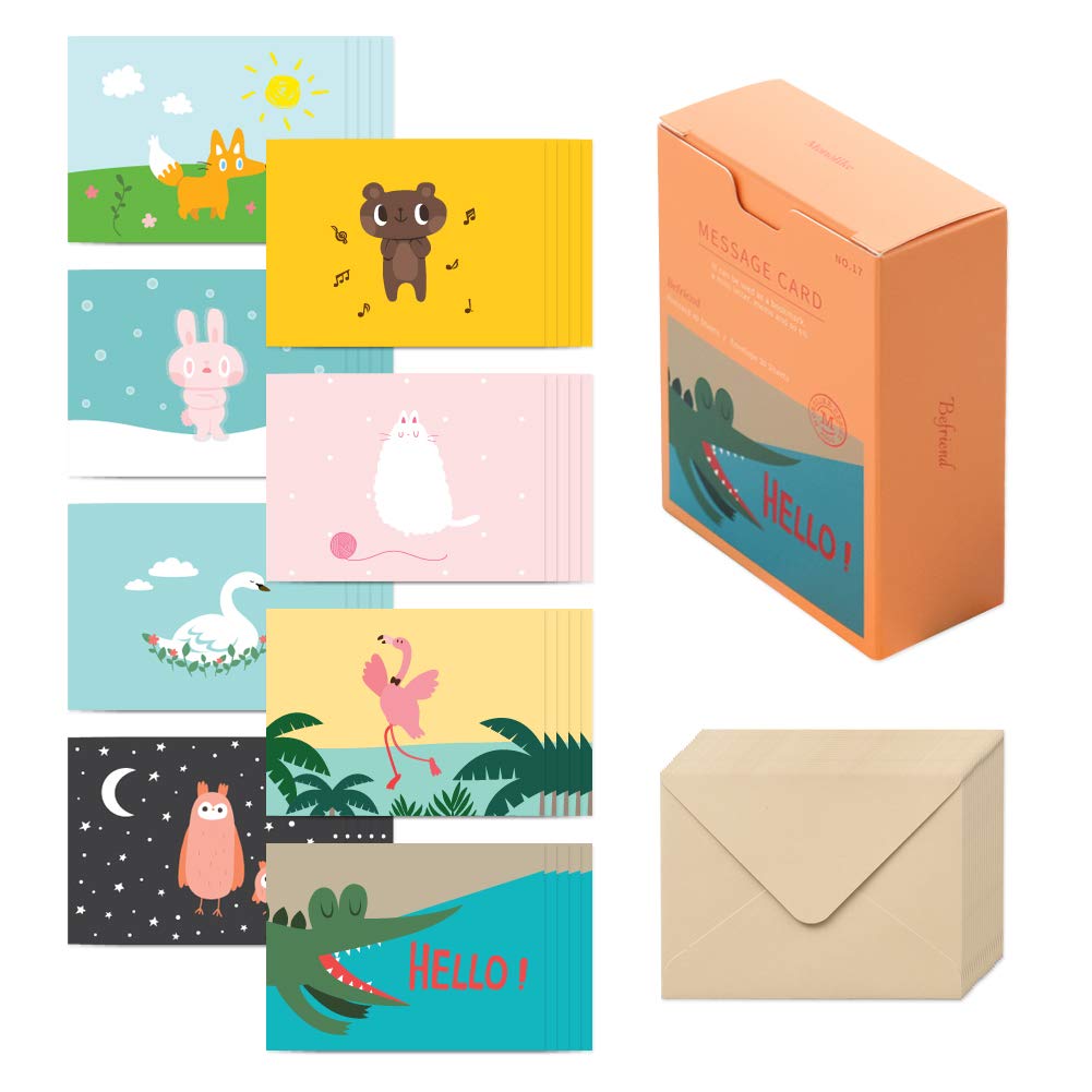 Monolike Message Befriend Card - Mix 40 Mini Single cards, 20 envelopes Package — image 1
