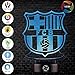 3D Optical Illusion Night Light - 7 LED Color Changing Lamp - Cool Soft Light Safe For Kids - Solution For Nightmares - Soccer Team FC Barcelona
