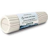 Oceanfoam Tsunami Roller (Natural) - Extra-Large, 26" x 5.9" - Soft, Textured Foam Roller for Physical Therapy, Back Pain, Exercise & Stretching - Wave Textured - Yoga, Athletics, & Wellness
