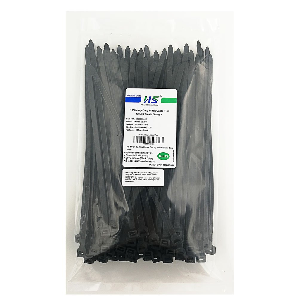 120 LBS Strength Black Zip Ties Heavy Duty Large Plastic Wide Zip Ties