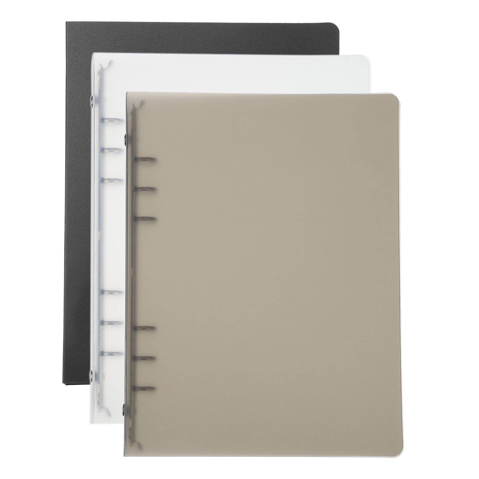 Patikil A5 Binder Cover, 3 Pcs PP 6 Ring Loose Leaf Notebook Protector, Multicolor